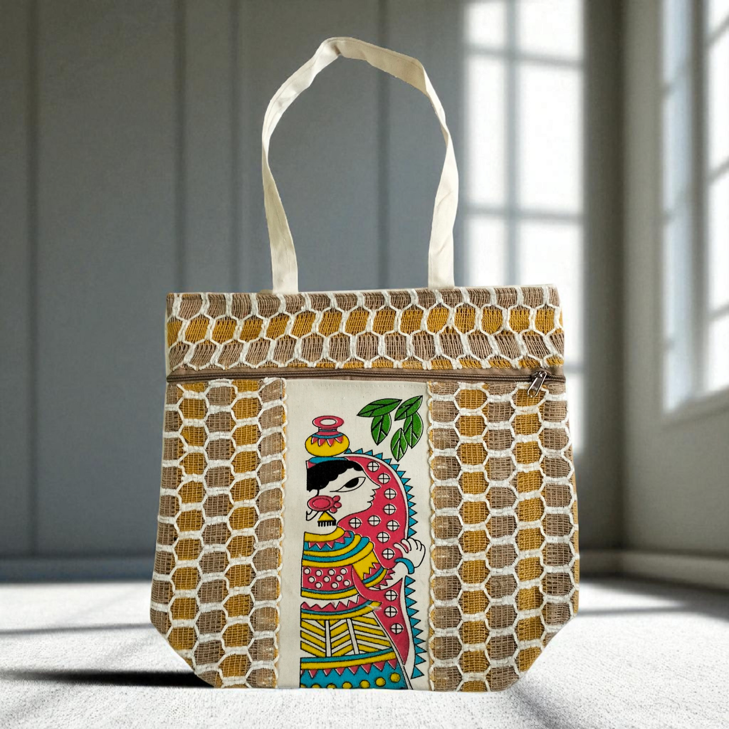 Ethnic Shantiniketan Cotton Tote Bag – Stylish & Eco-Friendly