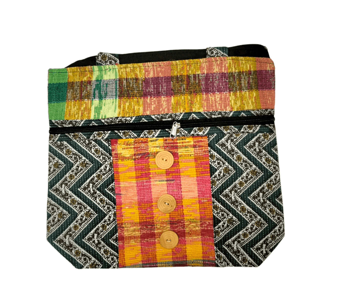 Stylish colorful traditional shantiniketan tote bag for women with zip - AP BAG BHANDAR