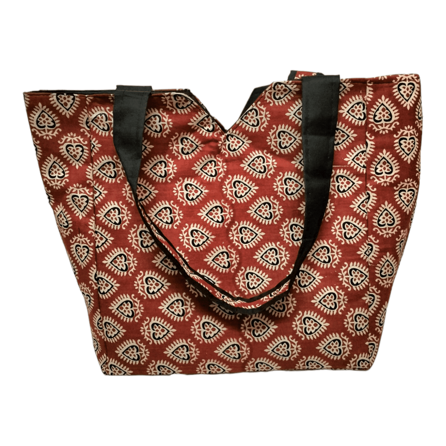 Large Spacious Stylish colorful cotton shantiniketan tote bag for women with zipper - AP BAG BHANDAR