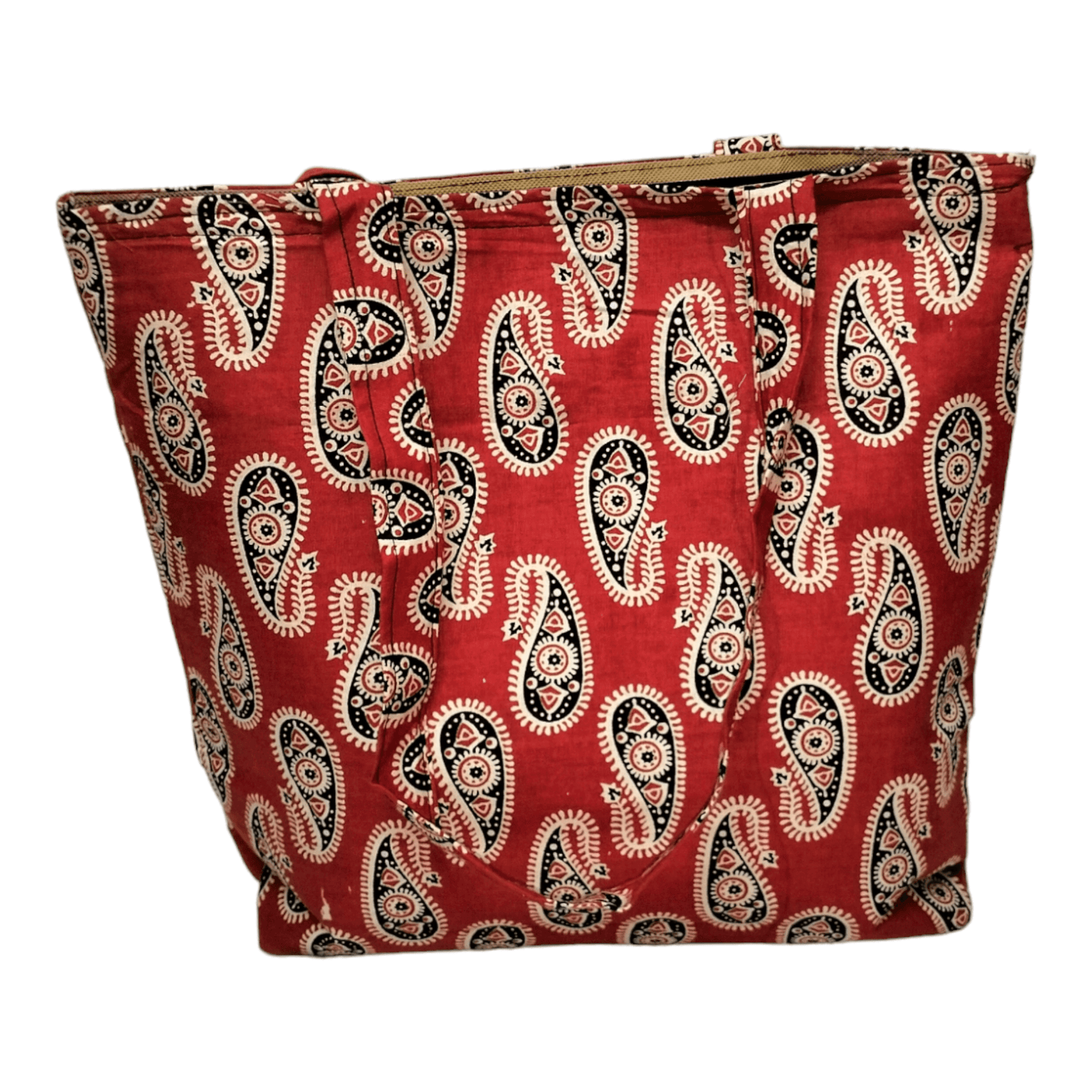 Stylish colorful cotton shantiniketan tote bag for women with zipper - AP BAG BHANDAR