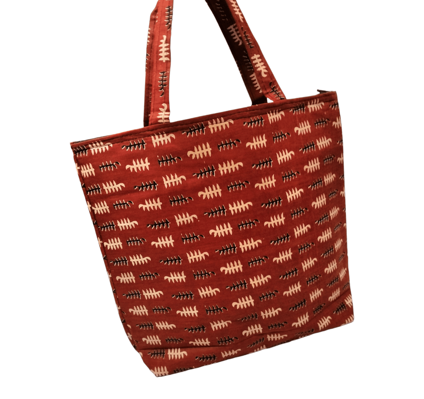 Stylish colorful cotton shantiniketan tote bag for women with zipper - AP BAG BHANDAR