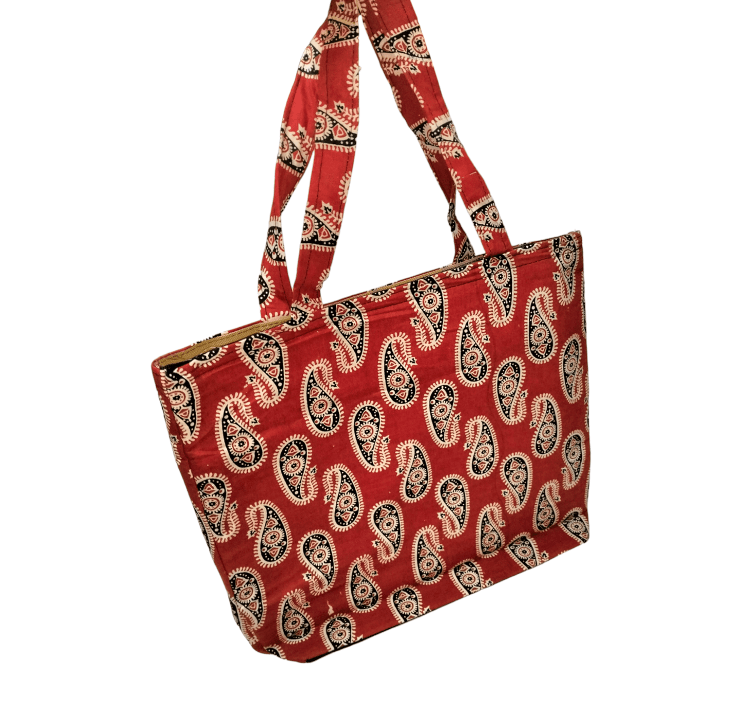 Stylish colorful cotton shantiniketan tote bag for women with zipper - AP BAG BHANDAR