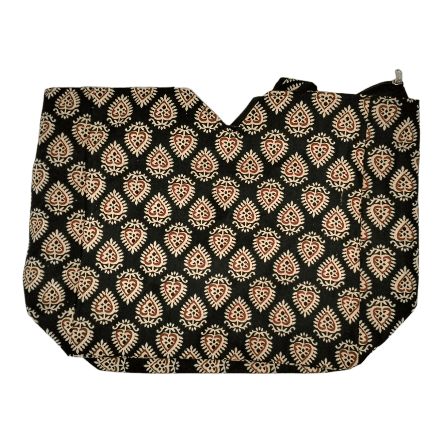 Large spacious Stylish colorful cotton shantiniketan tote bag for women with zipper - AP BAG BHANDAR