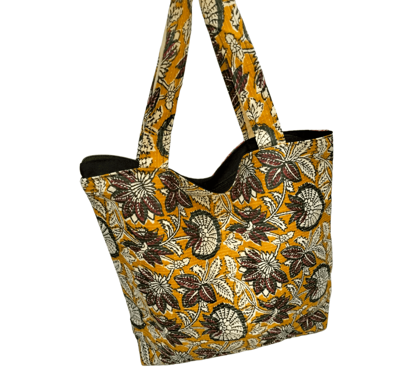 Stylish colorful cotton shantiniketan tote bag for women with zipper - AP BAG BHANDAR
