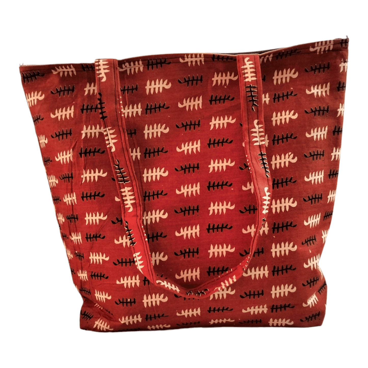 Stylish colorful cotton shantiniketan tote bag for women with zipper - AP BAG BHANDAR