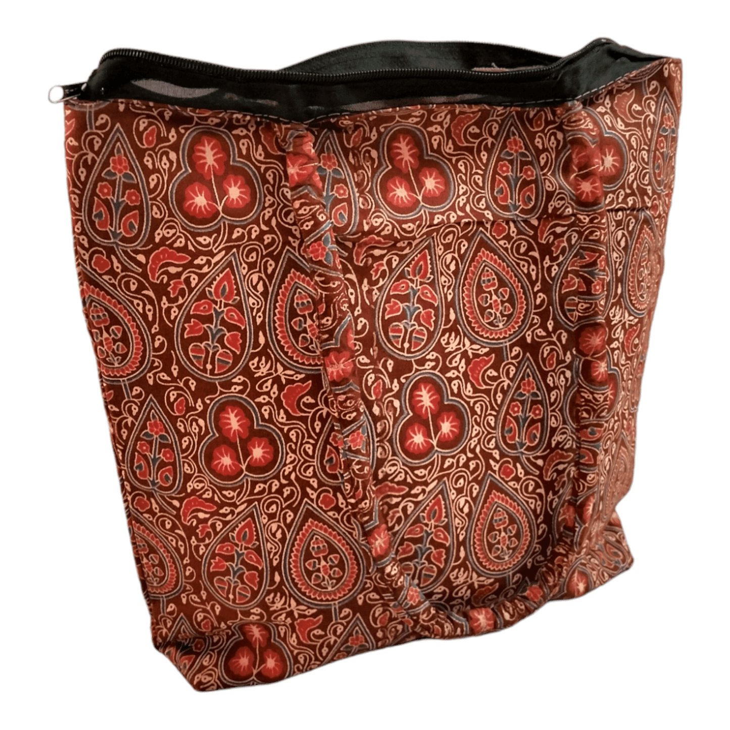 Stylish colorful cotton shantiniketan tote bag for women with zipper - AP BAG BHANDAR