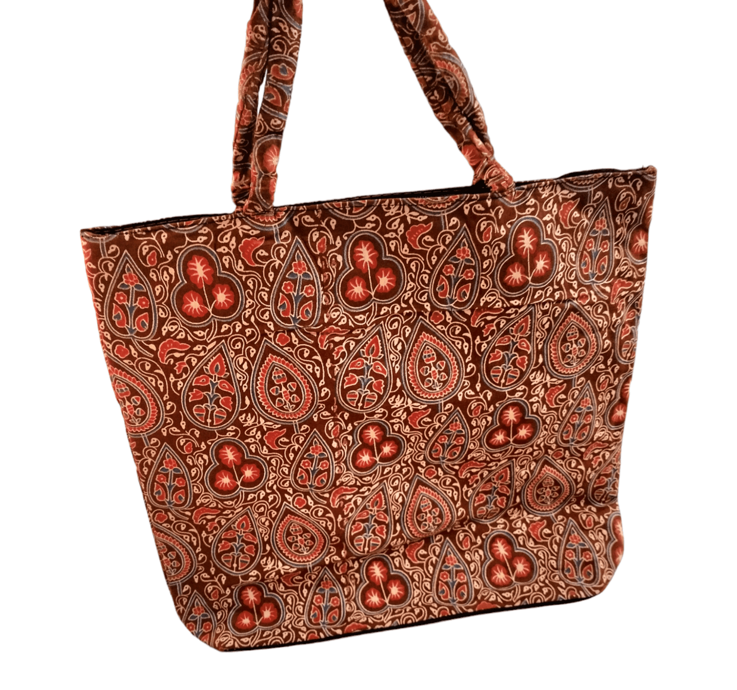 Stylish colorful cotton shantiniketan tote bag for women with zipper - AP BAG BHANDAR