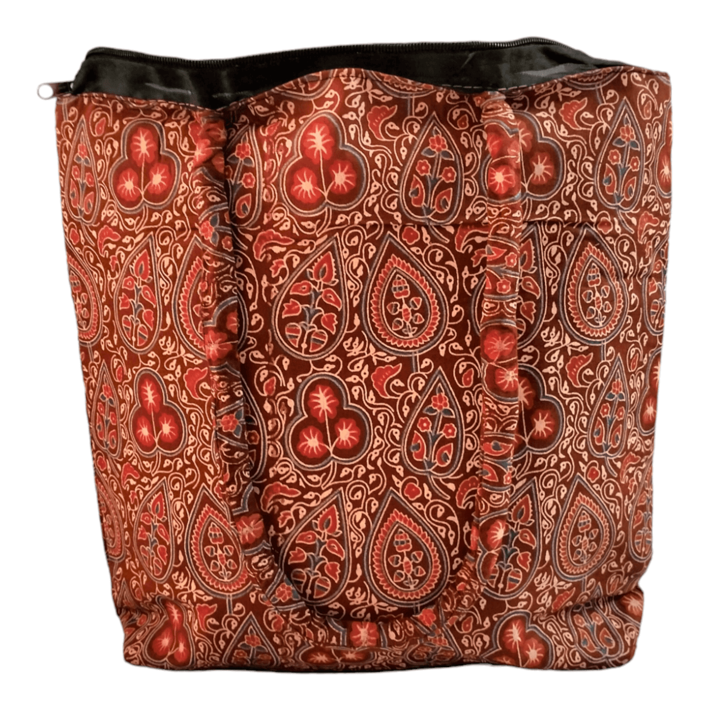 Stylish colorful cotton shantiniketan tote bag for women with zipper - AP BAG BHANDAR