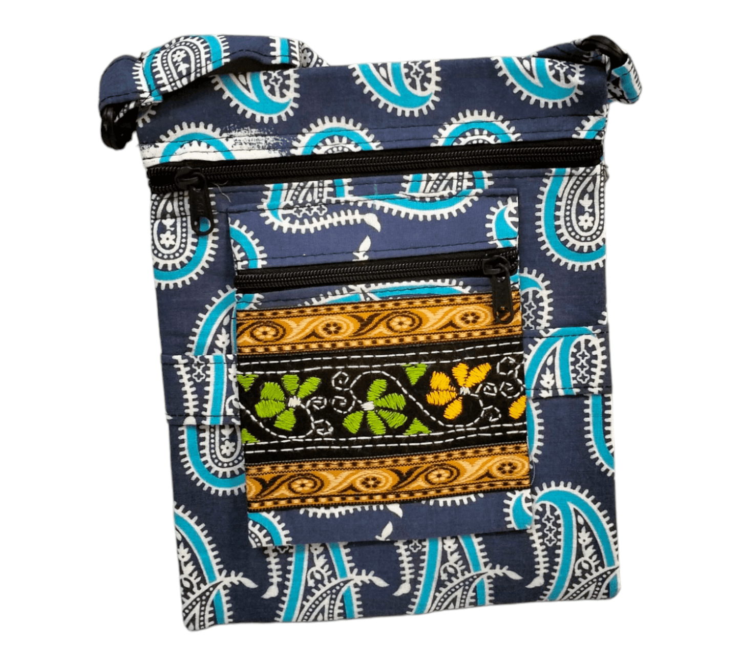 Shantiniketan Cloth Sling Bag - Handcrafted Indian Cloth Sling Bag with Traditional Designs - AP BAG BHANDAR