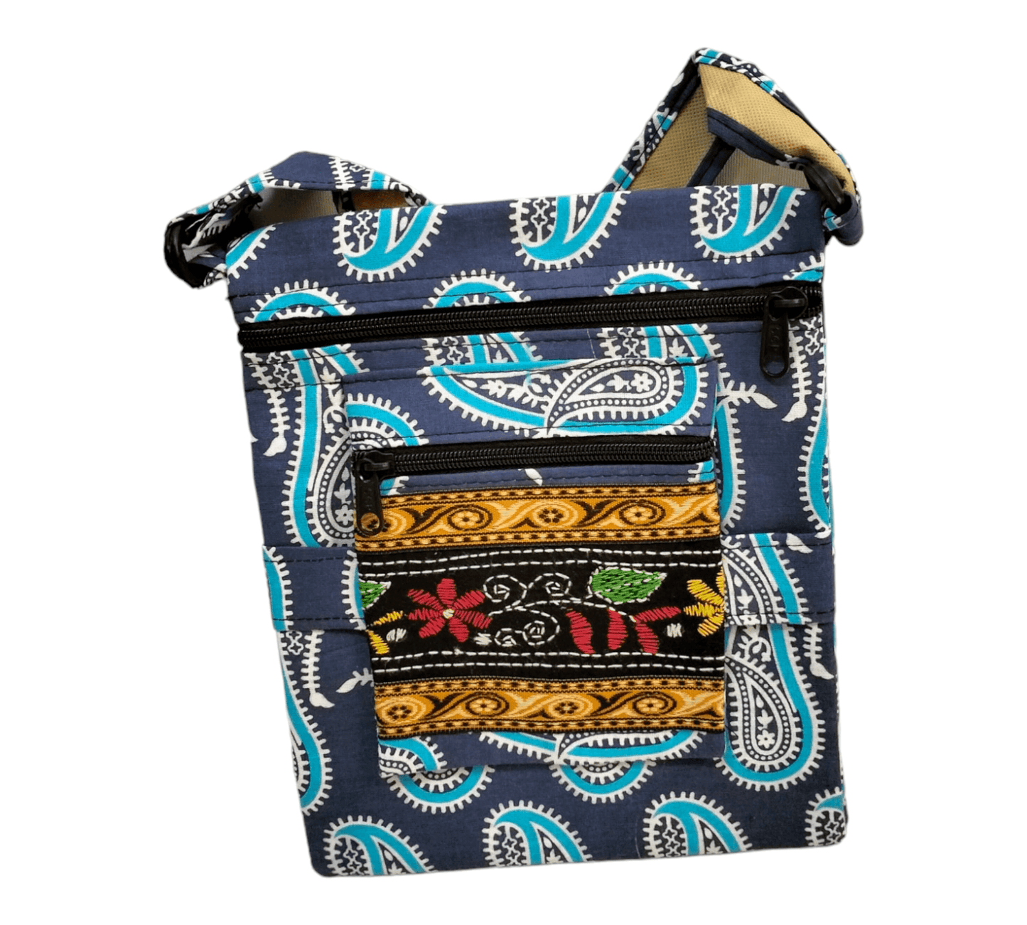 Shantiniketan Cloth Sling Bag - Handcrafted Indian Cloth Sling Bag with Traditional Designs - AP BAG BHANDAR