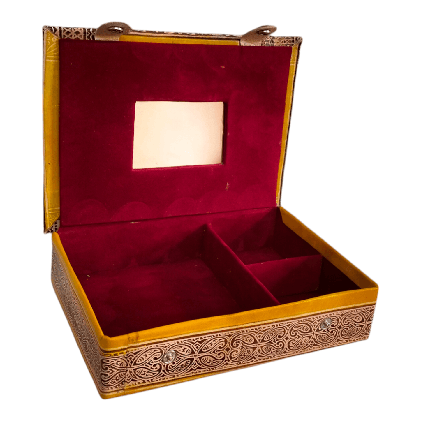 Traditional Shantiniketan Square Jewelry Box for Women - Handcrafted Indian Storage Case with Ethnic Charm - AP BAG BHANDAR