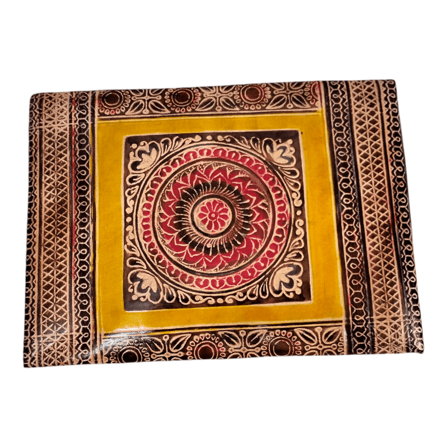 Traditional Shantiniketan Square Jewelry Box for Women - Handcrafted Indian Storage Case with Ethnic Charm - AP BAG BHANDAR