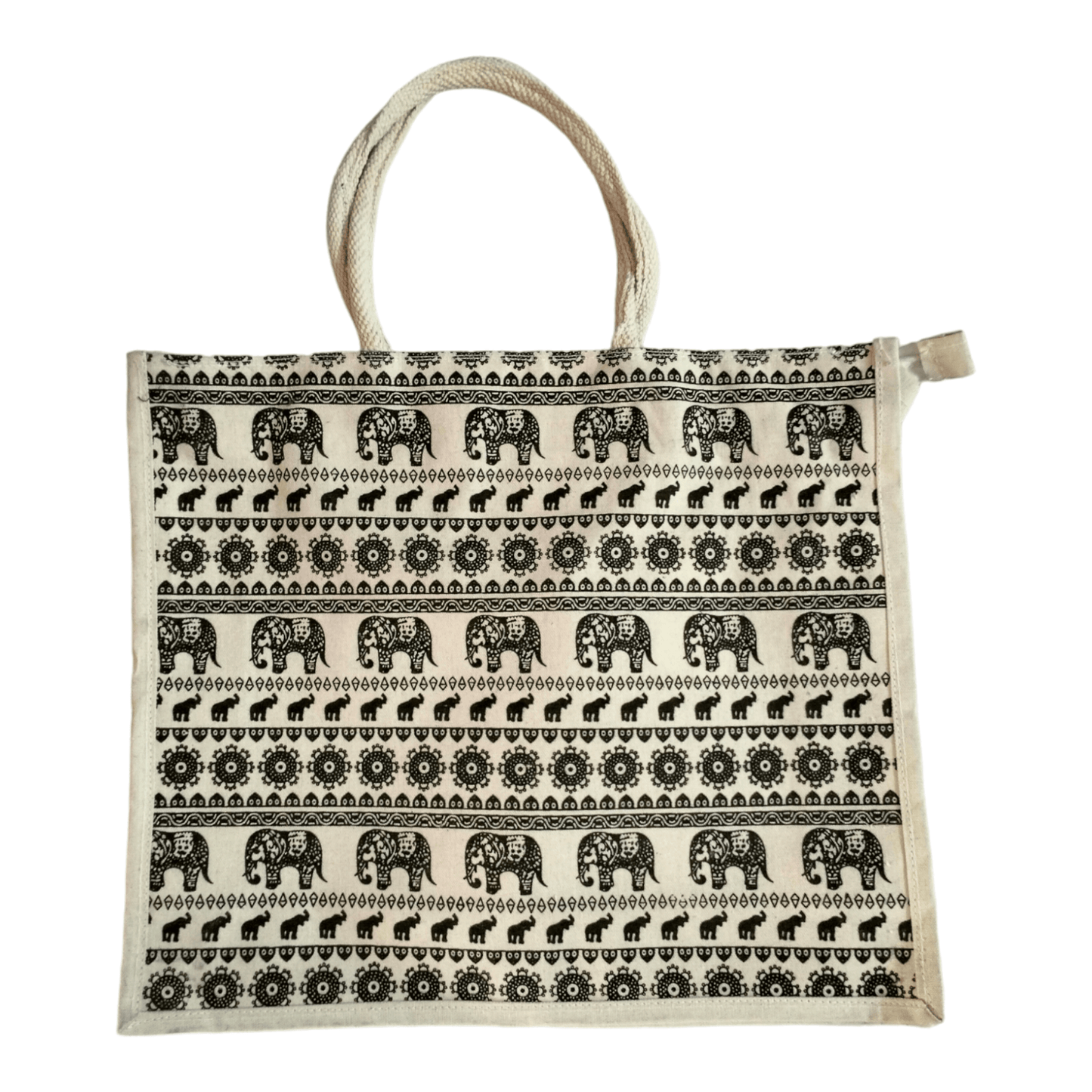 Shantiniketan Jute Tote Bag - Spacious Printed Design for Eco-Friendly Fashion Statement - AP BAG BHANDAR