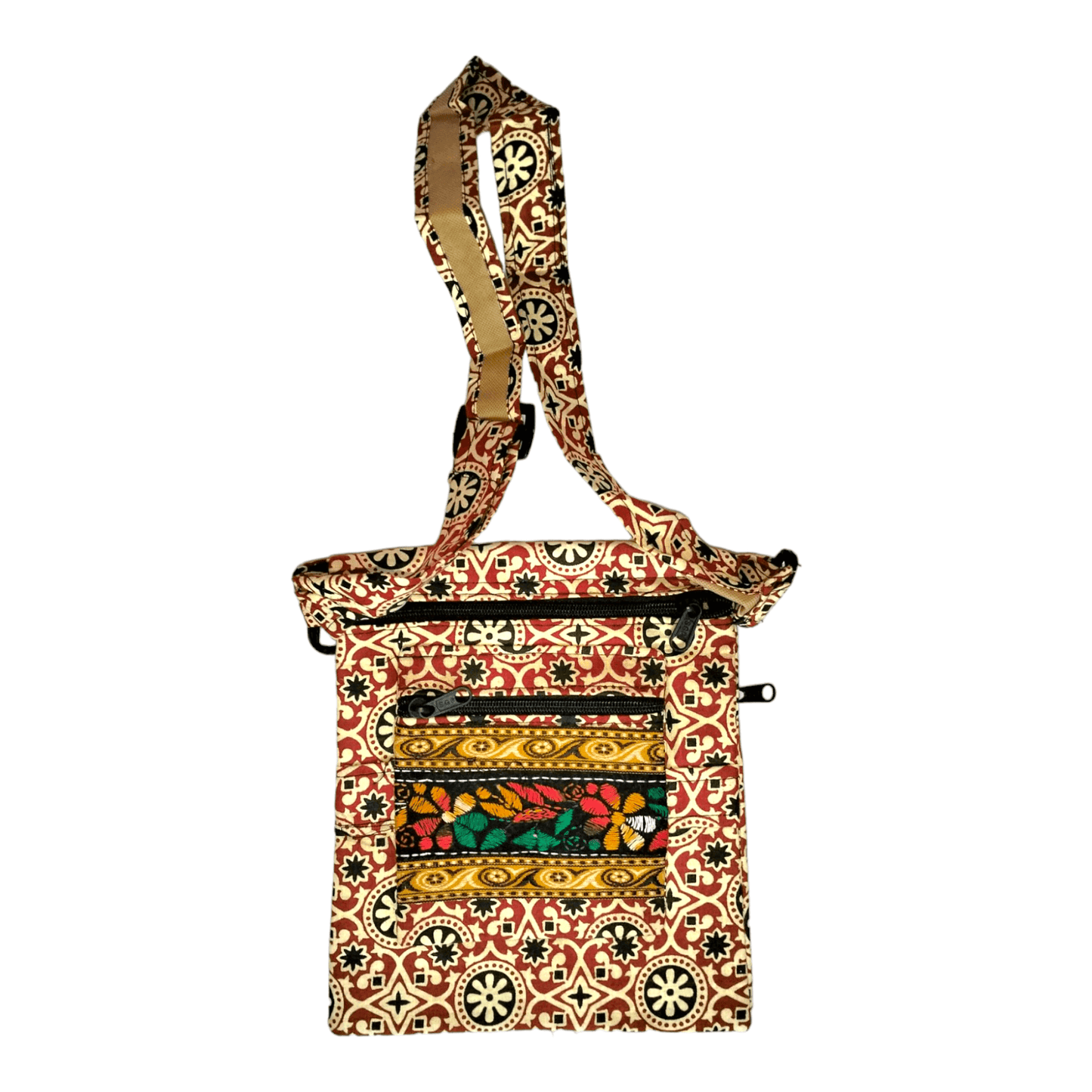 Colorful Shantiniketan Cotton Cloth Sling Bag - Handcrafted Indian Boho Style - AP BAG BHANDAR