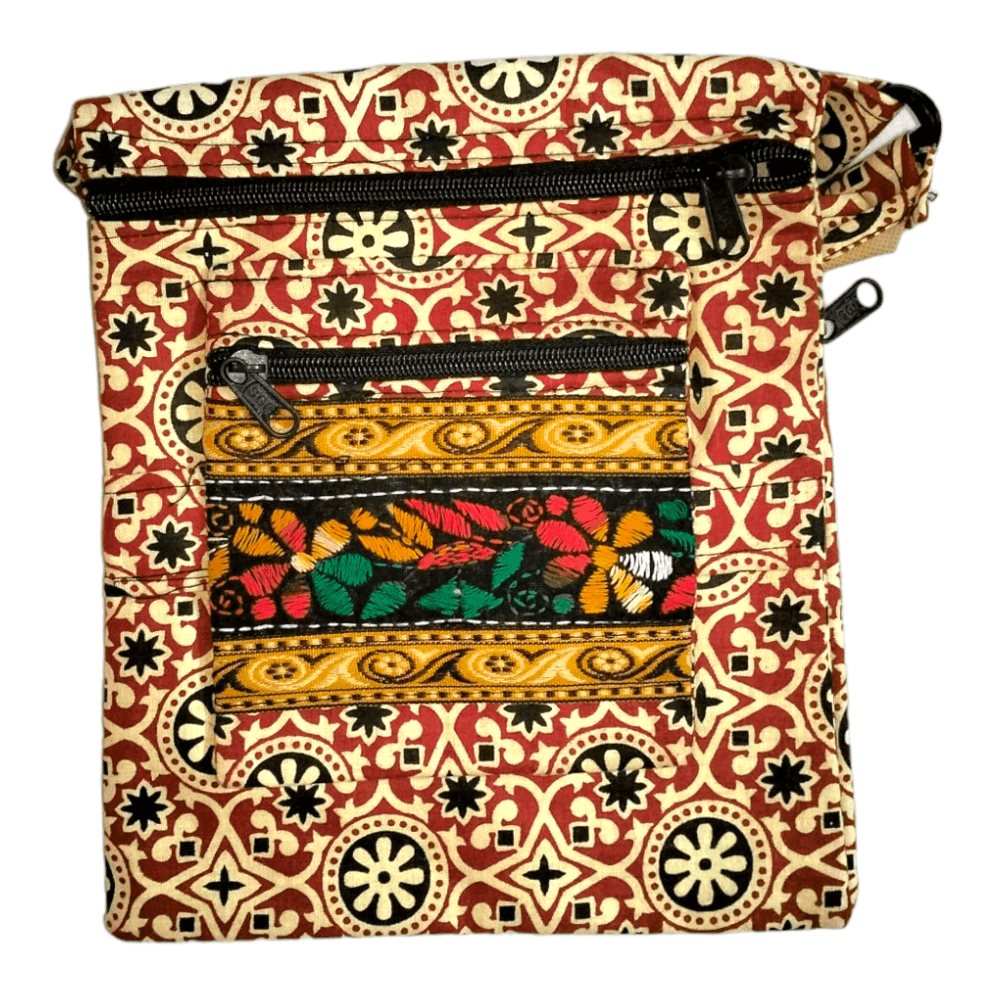 Colorful Shantiniketan Cotton Cloth Sling Bag - Handcrafted Indian Boho Style - AP BAG BHANDAR