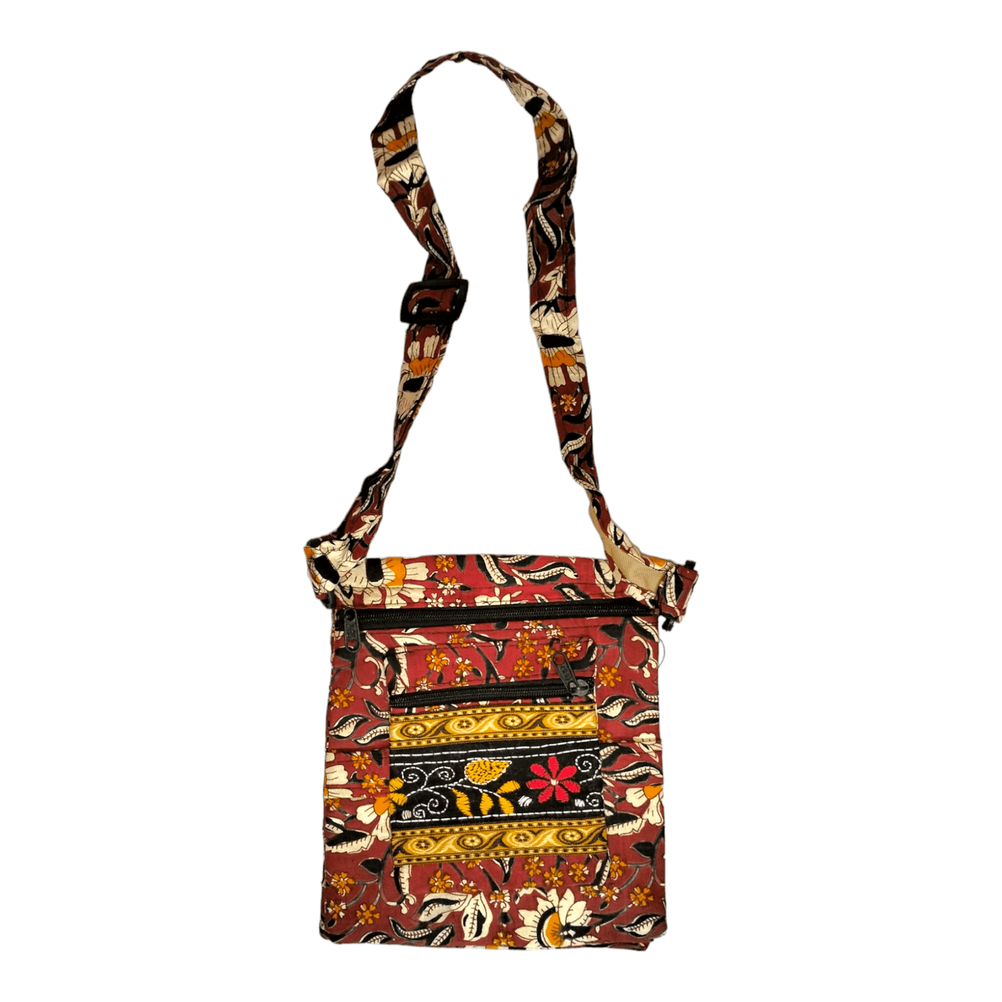 Colorful Shantiniketan Cotton Cloth Sling Bag - Handcrafted Indian Boho Style - AP BAG BHANDAR