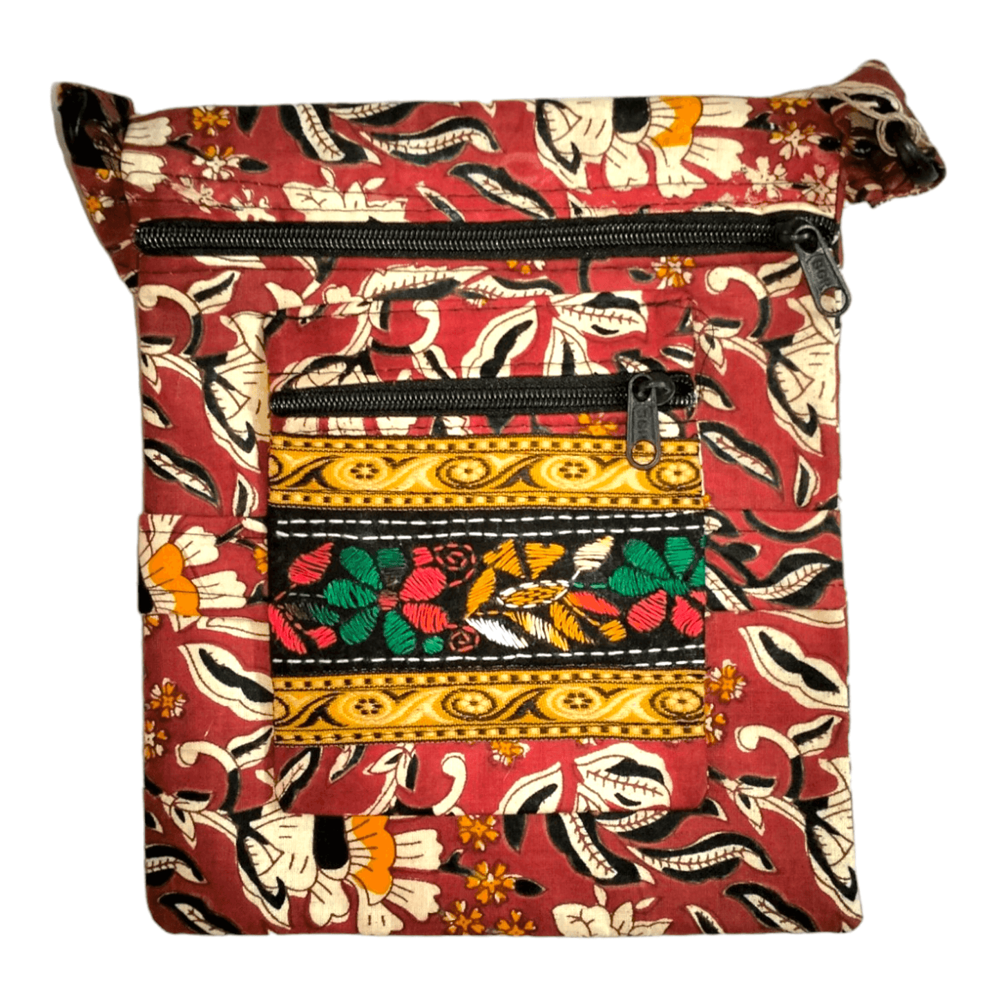 Colorful Shantiniketan Cotton Cloth Sling Bag - Handcrafted Indian Boho Style - AP BAG BHANDAR