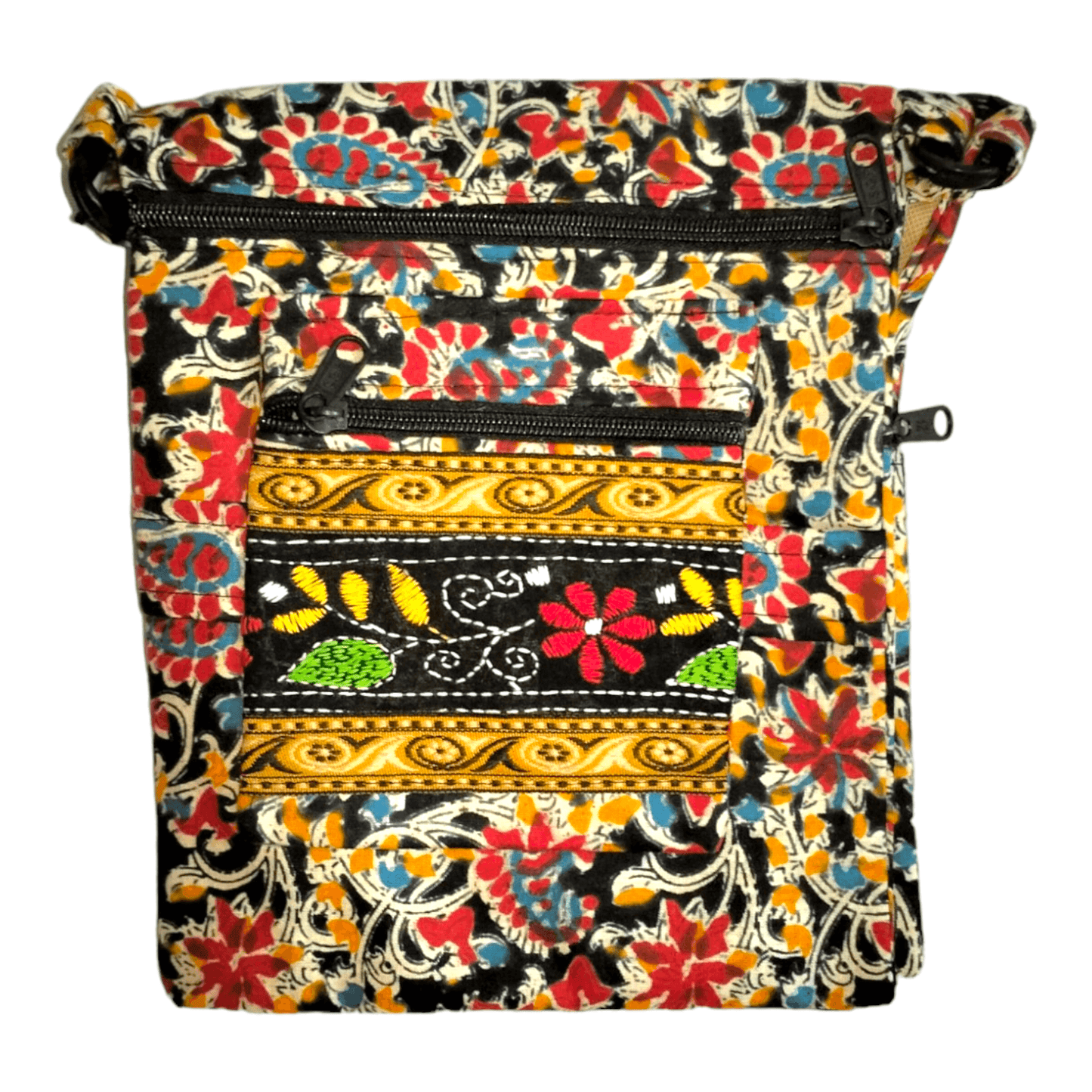 Colorful Shantiniketan Cotton Cloth Sling Bag - Handcrafted Indian Boho Style - AP BAG BHANDAR