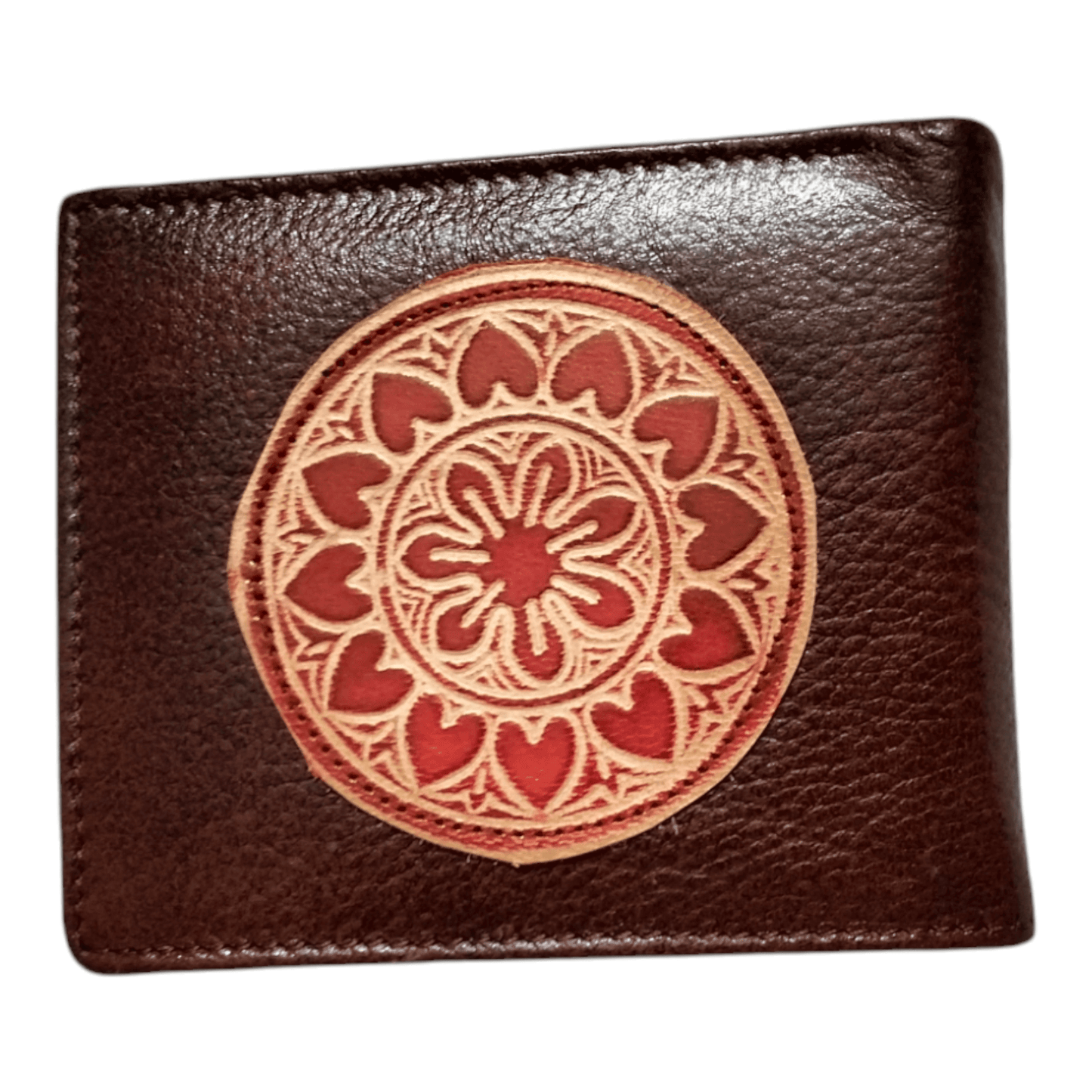 Traditional Shantiniketan 2 Fold Leather Wallet Purse for Men - AP BAG BHANDAR