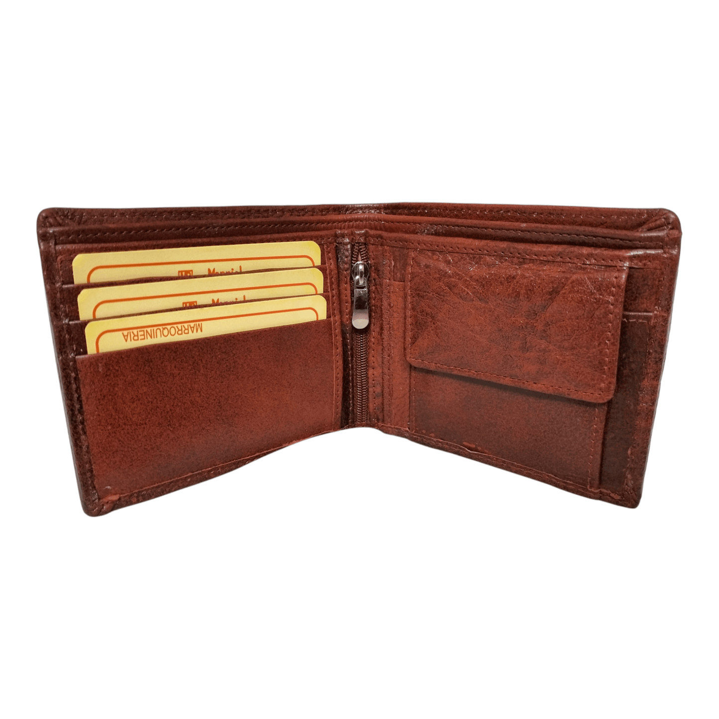 Traditional Shantiniketan 2 Fold Leather Wallet Purse for Men - AP BAG BHANDAR