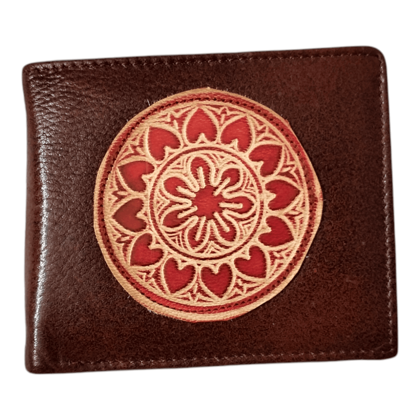 Traditional Shantiniketan 2 Fold Leather Wallet Purse for Men - AP BAG BHANDAR