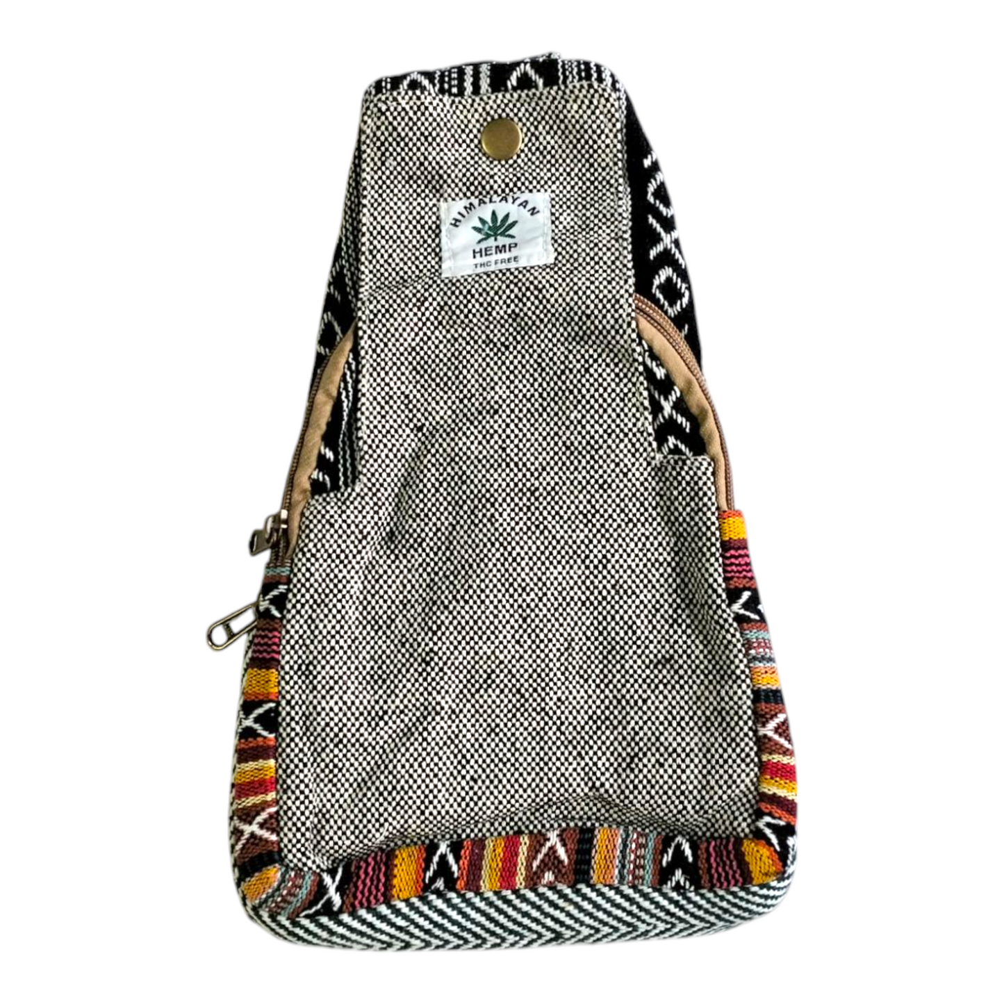 Handcrafted Mini Crossbody Bag – Shantiniketan Art in Cotton and Himalayan Hemp