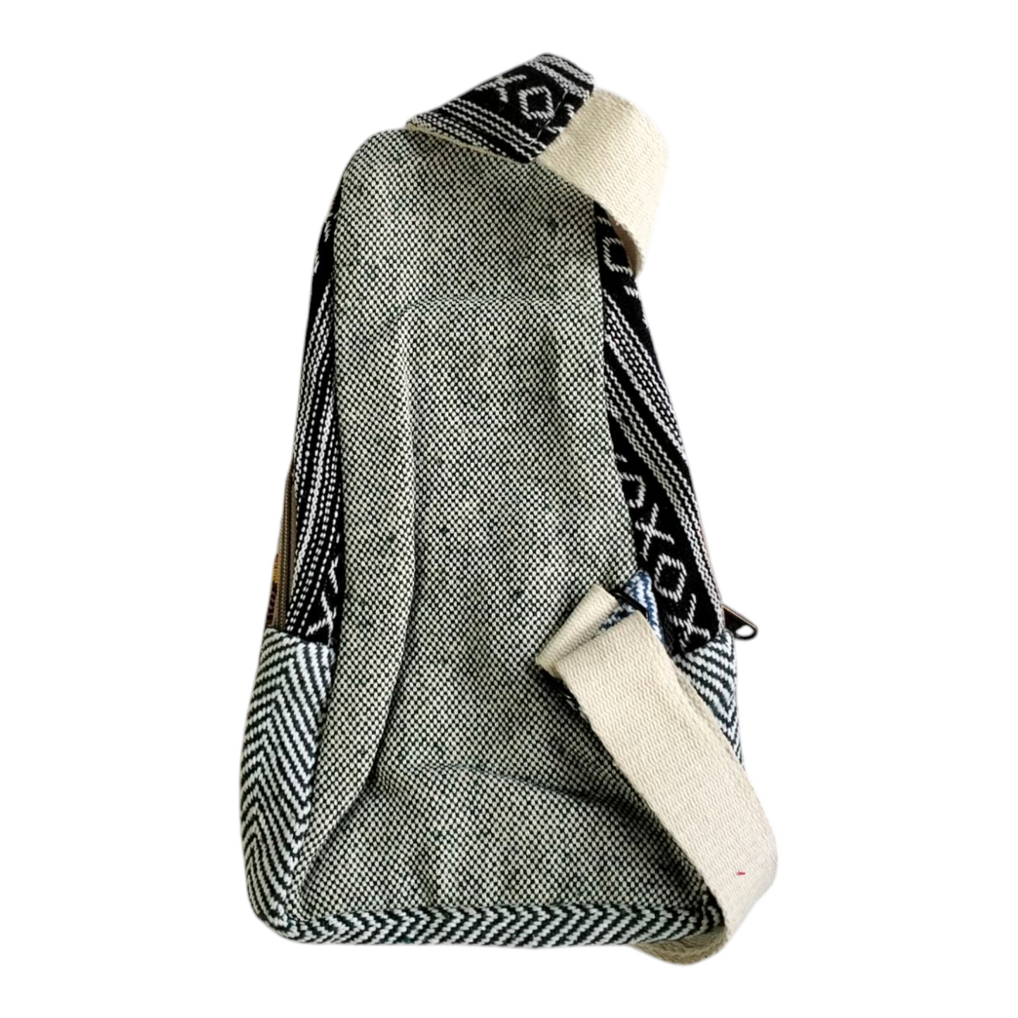 Handcrafted Mini Crossbody Bag – Shantiniketan Art in Cotton and Himalayan Hemp