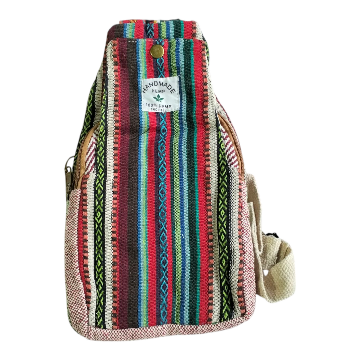 Handcrafted Mini Crossbody Bag – Shantiniketan Art in Cotton and Himalayan Hemp