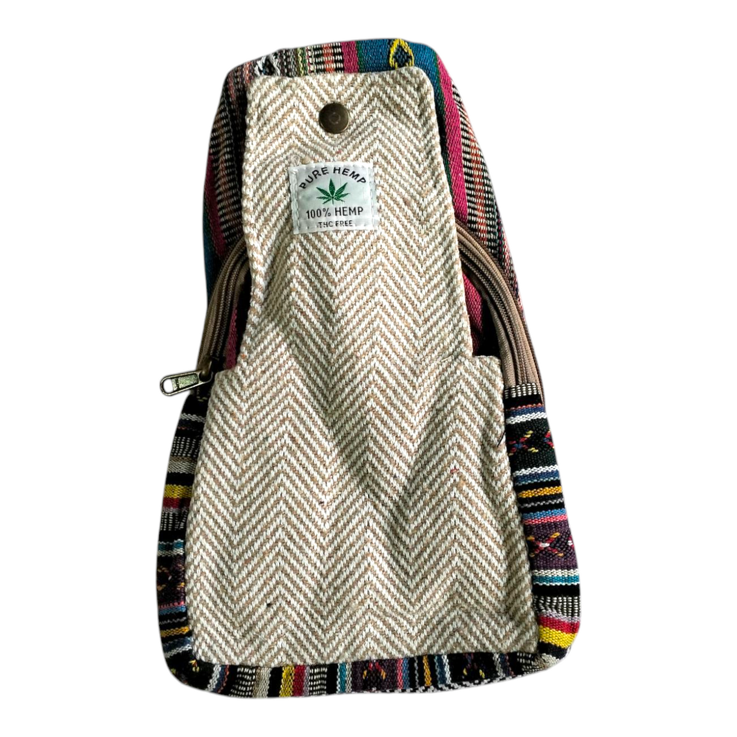 Handcrafted Mini Crossbody Bag – Shantiniketan Art in Cotton and Himalayan Hemp