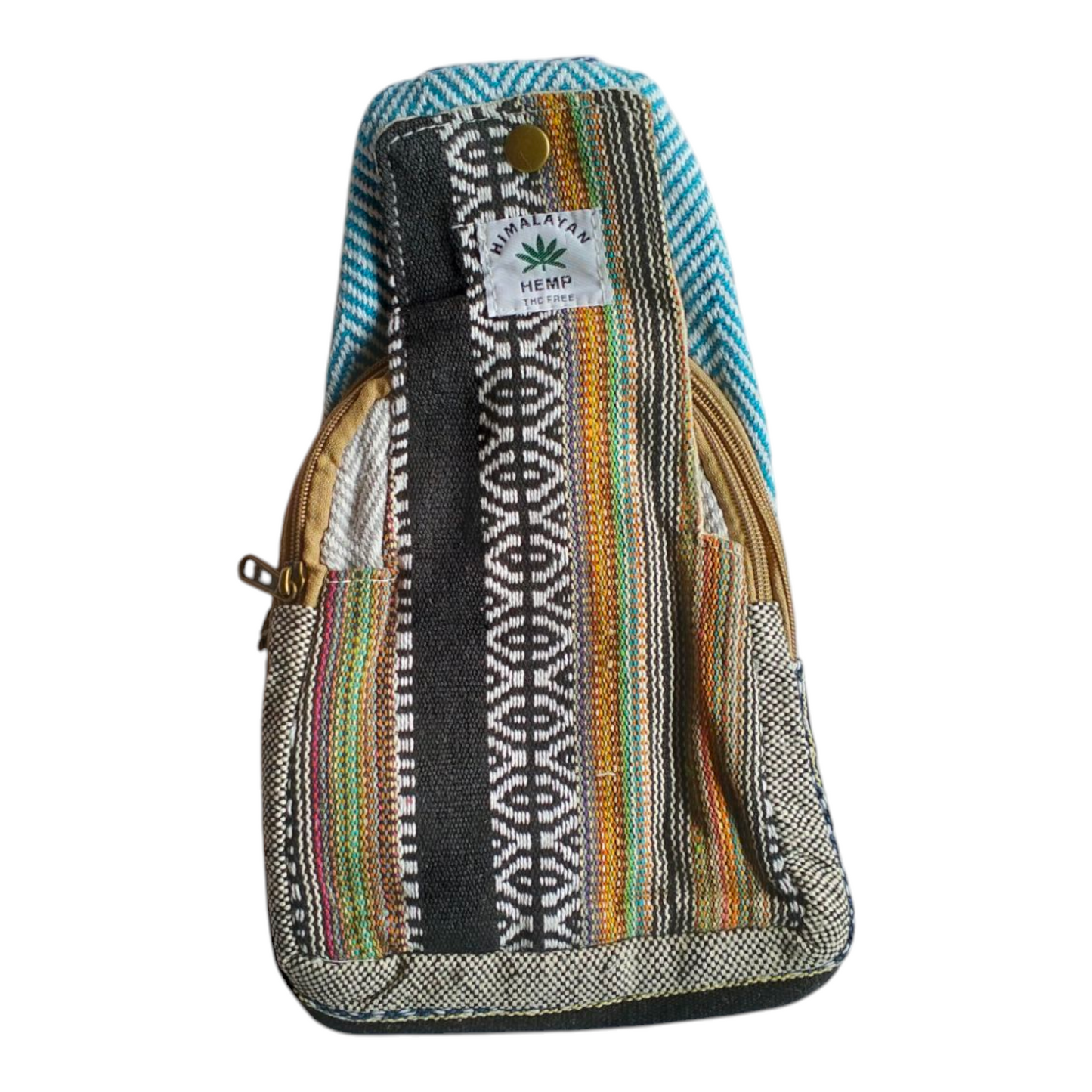 Handcrafted Mini Crossbody Bag – Shantiniketan Art in Cotton and Himalayan Hemp