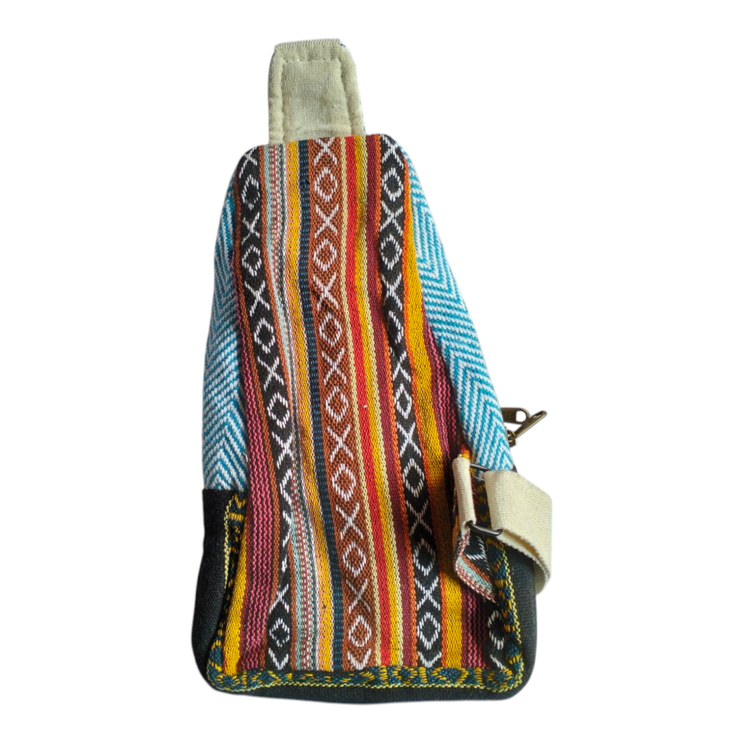 Handcrafted Mini Crossbody Bag – Shantiniketan Art in Cotton and Himalayan Hemp