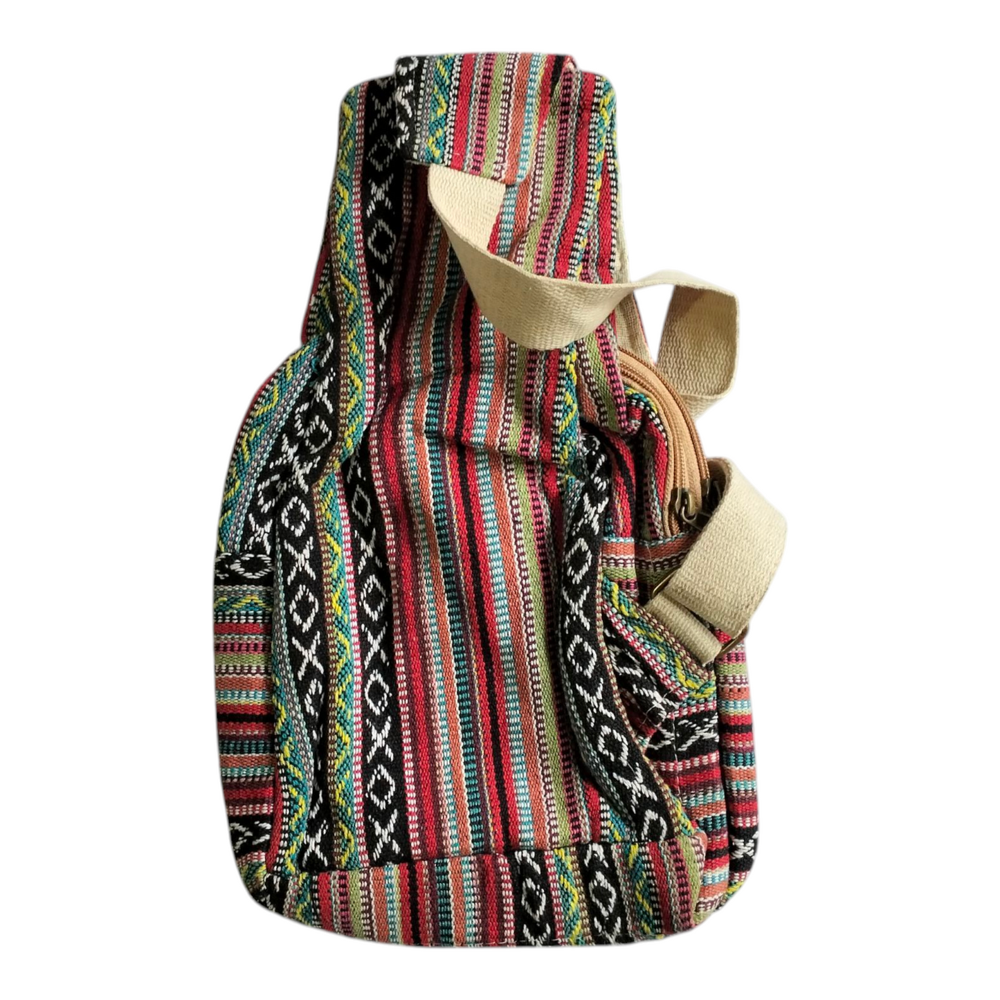 Handmade Shantiniketan Cotton Mini Crossbody Bag – Vintage Indian Sling & Himalayan Hemp Fusion for Women