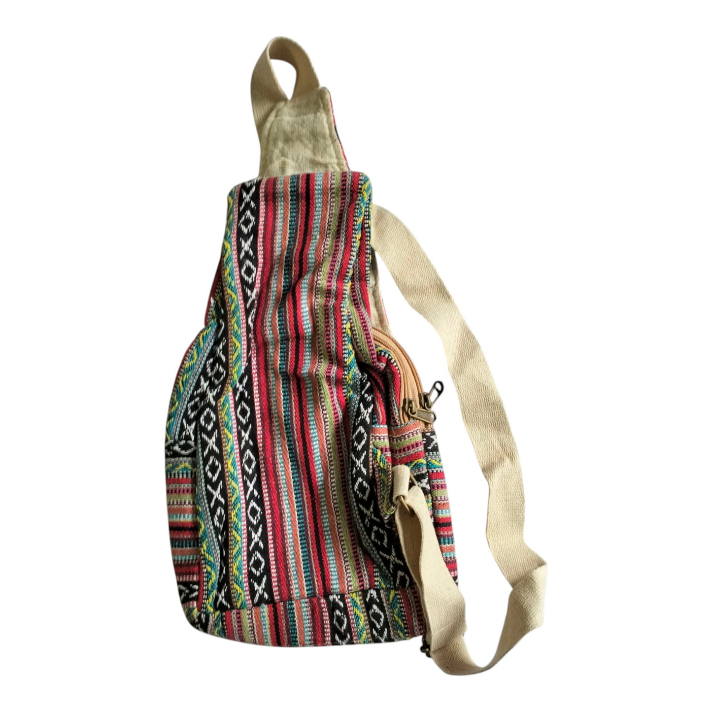Handmade Shantiniketan Cotton Mini Crossbody Bag – Vintage Indian Sling & Himalayan Hemp Fusion for Women