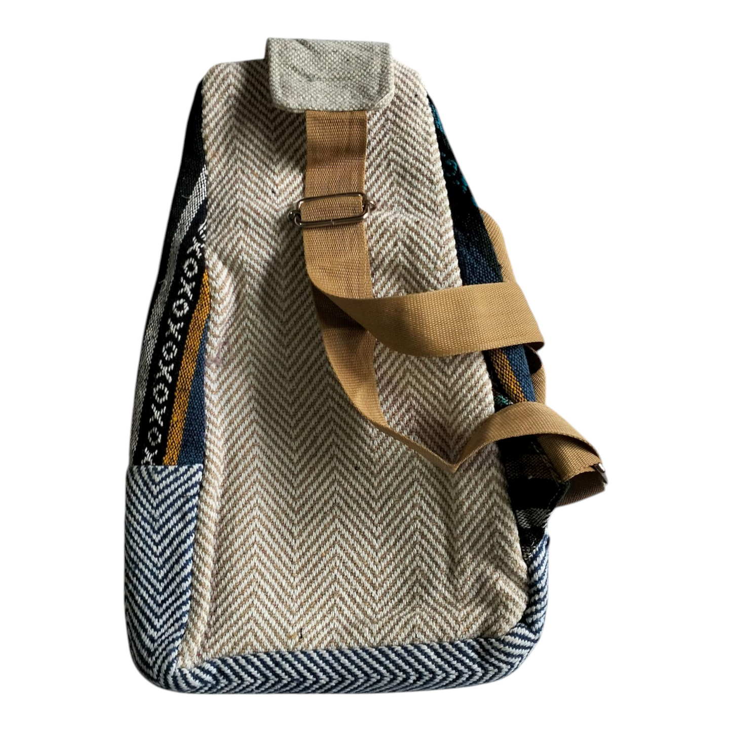 Handmade Shantiniketan Cotton Mini Crossbody Bag – Vintage Indian Sling & Himalayan Hemp Fusion for Women