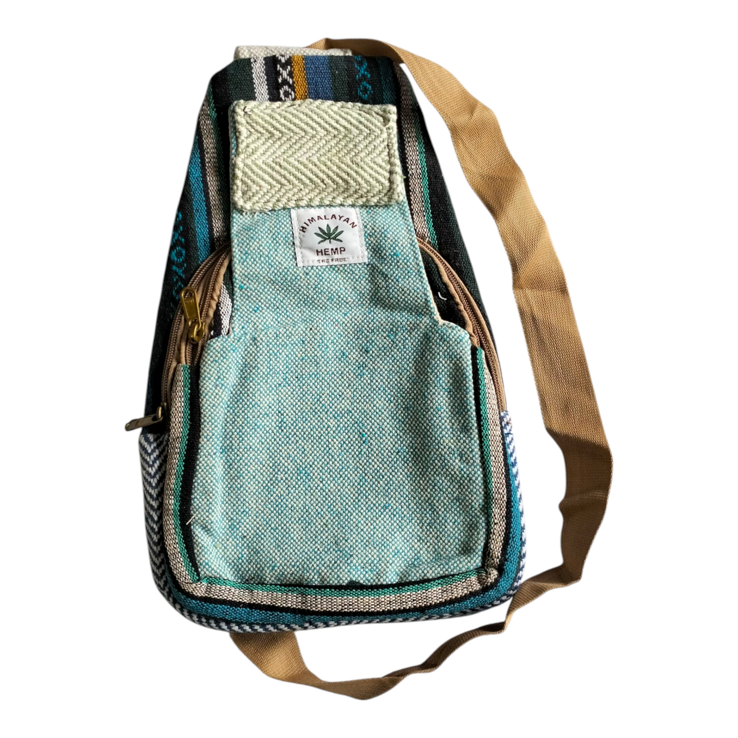 Handmade Shantiniketan Cotton Mini Crossbody Bag – Vintage Indian Sling & Himalayan Hemp Fusion for Women