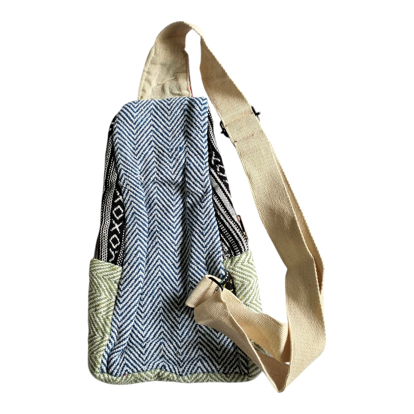 Handmade Shantiniketan Cotton Mini Crossbody Bag – Vintage Indian Sling & Himalayan Hemp Fusion for Women