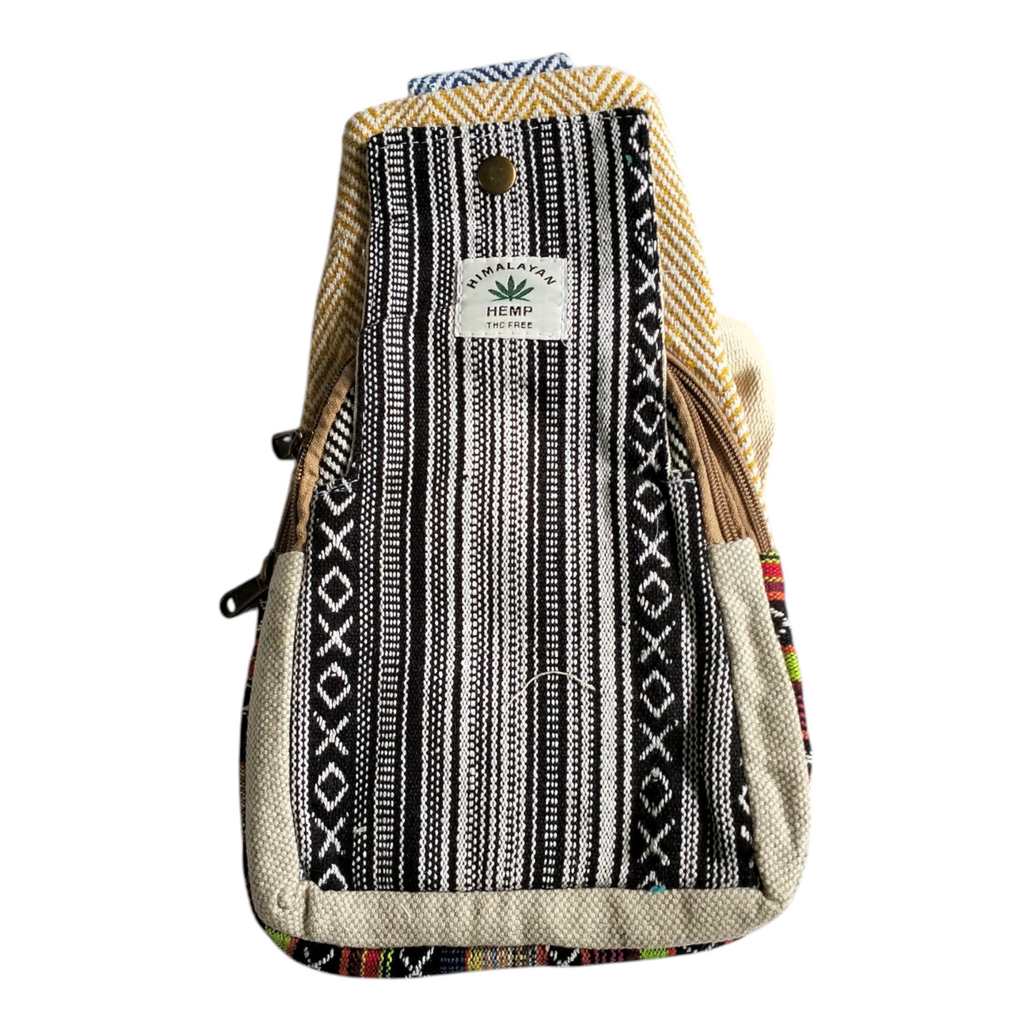 Handmade Shantiniketan Cotton Mini Crossbody Bag – Vintage Indian Sling & Himalayan Hemp Fusion for Women