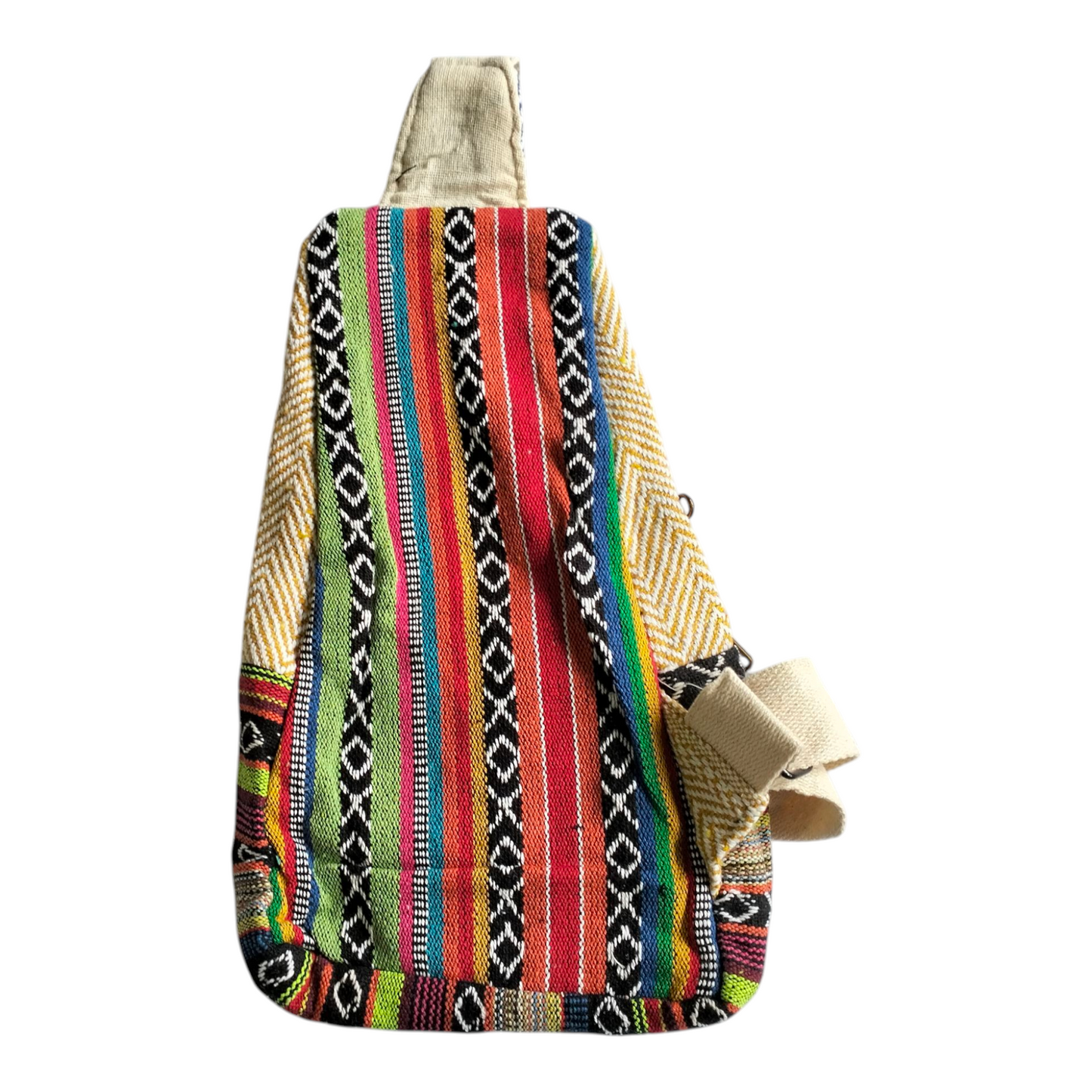 Handmade Shantiniketan Cotton Mini Crossbody Bag – Vintage Indian Sling & Himalayan Hemp Fusion for Women