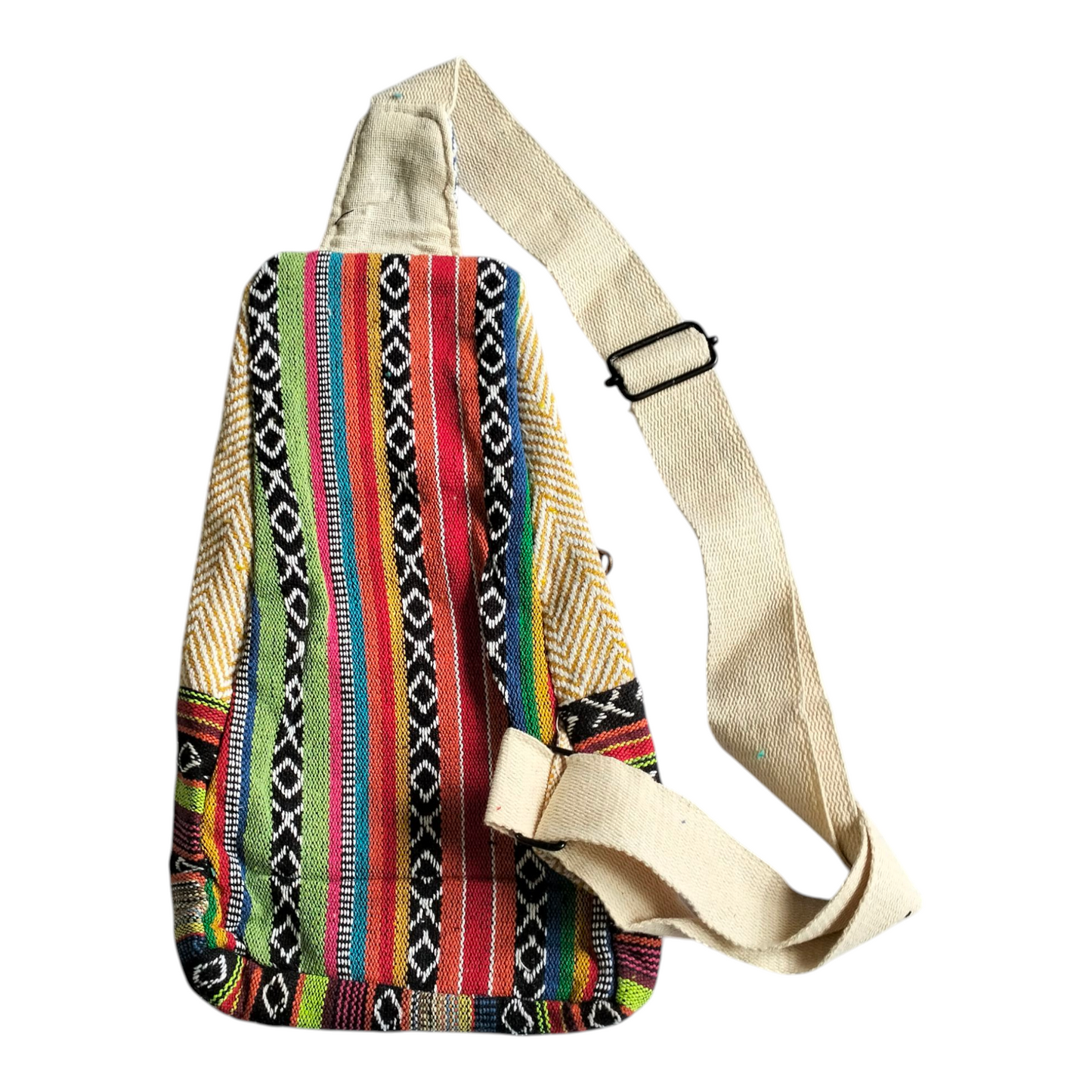 Handmade Shantiniketan Cotton Mini Crossbody Bag – Vintage Indian Sling & Himalayan Hemp Fusion for Women