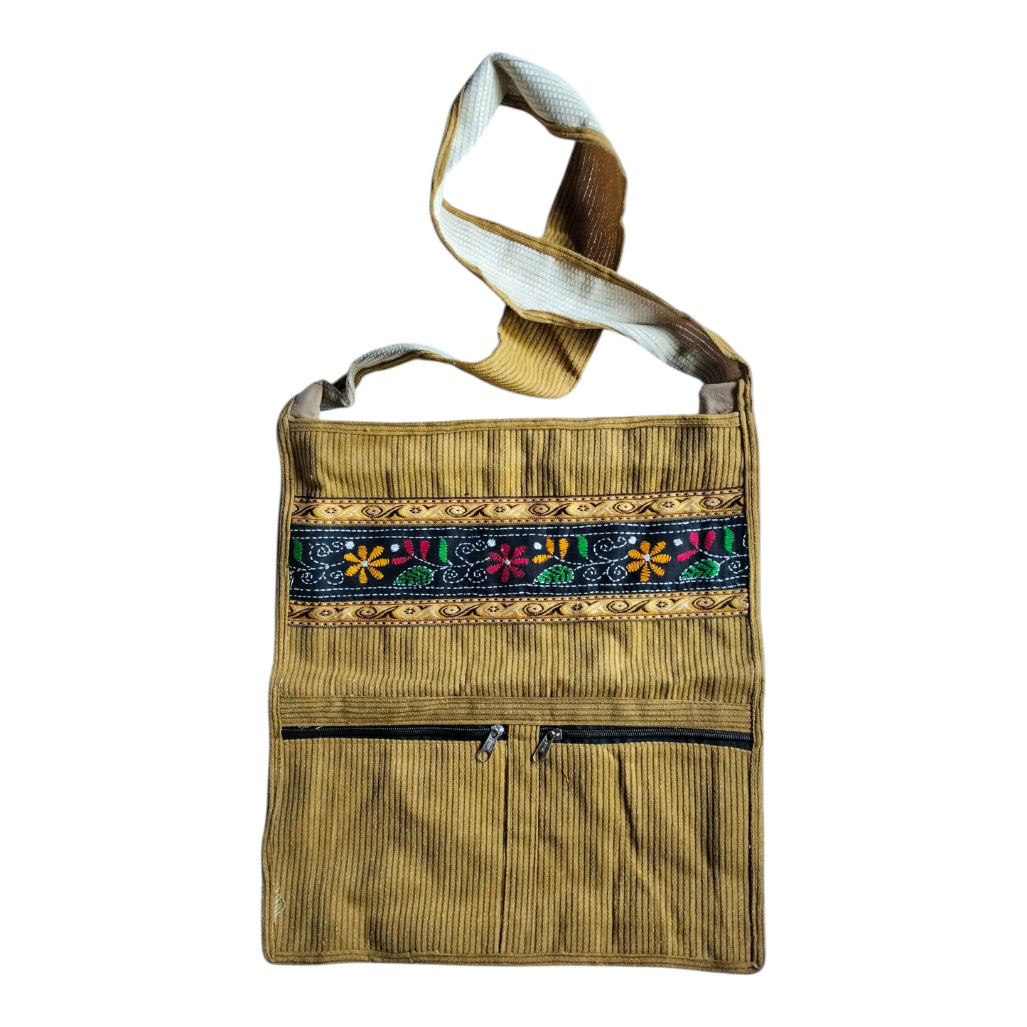 Handcrafted Traditional Shantiniketan Style Cotton Sling Jhola Bag | Crossbody Ethnic & Eco-Friendly