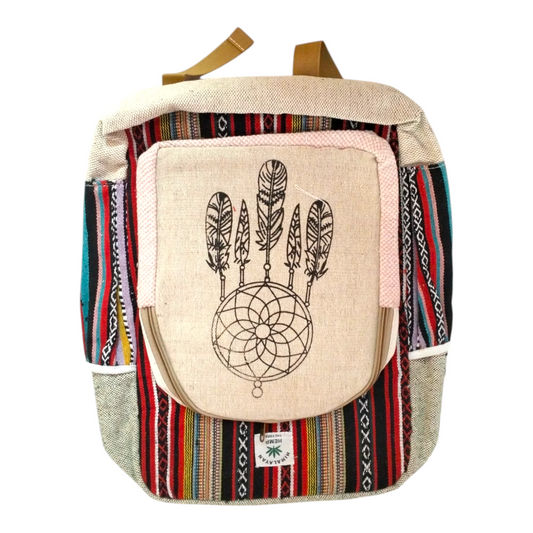 Handcrafted Traditional Shantiniketan Cotton Backpack – Artisanal & Stylish
