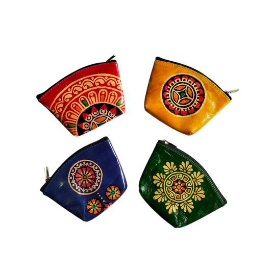 Traditional Shantiniketan Small Pouch Bags – Pack of 4, Handcrafted & Art-Inspired