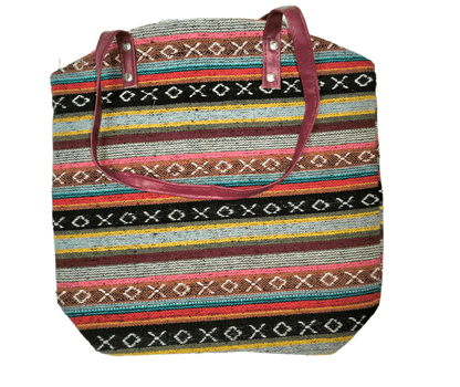 Stylish colorful traditional shantiniketan tote bag for women with zip - AP BAG BHANDAR