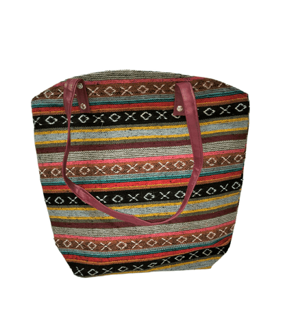 Stylish colorful traditional shantiniketan tote bag for women with zip - AP BAG BHANDAR