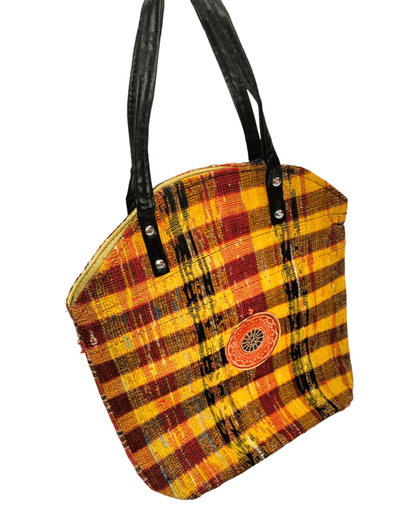 Stylish colorful traditional shantiniketan tote bag for women with zip - AP BAG BHANDAR