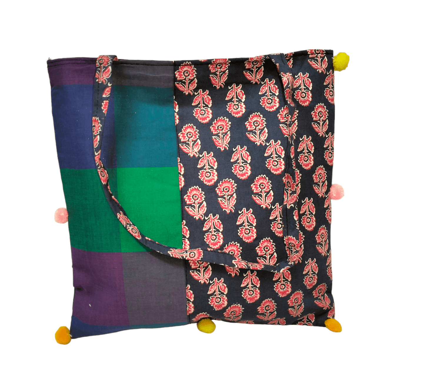 Stylish colorful traditional shantiniketan tote bag for women with zip - AP BAG BHANDAR