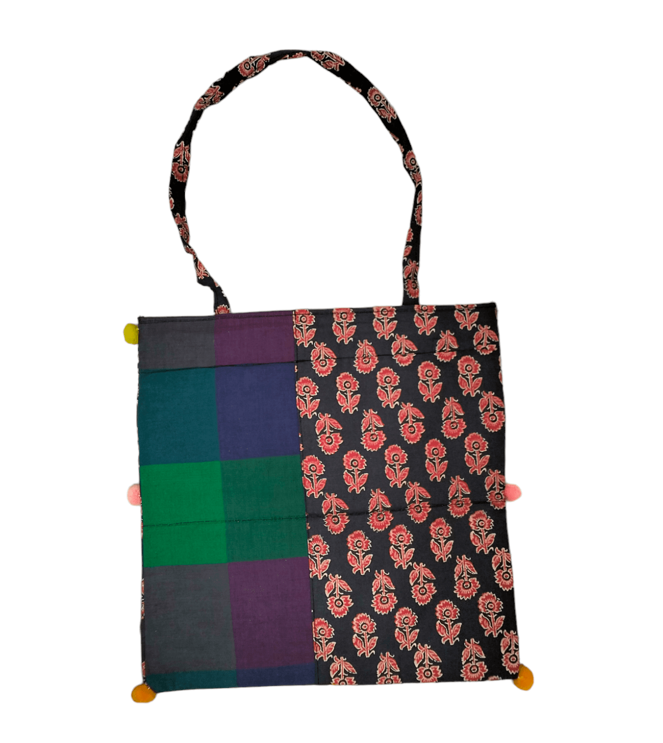 Stylish colorful traditional shantiniketan tote bag for women with zip - AP BAG BHANDAR