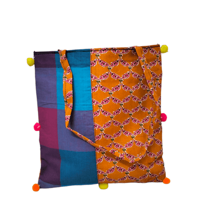 Stylish colorful traditional shantiniketan tote bag for women big size with zip - AP BAG BHANDAR