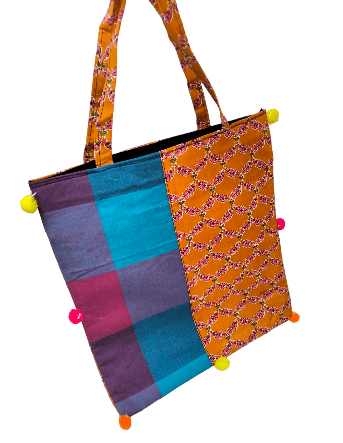 Stylish colorful traditional shantiniketan tote bag for women big size with zip - AP BAG BHANDAR