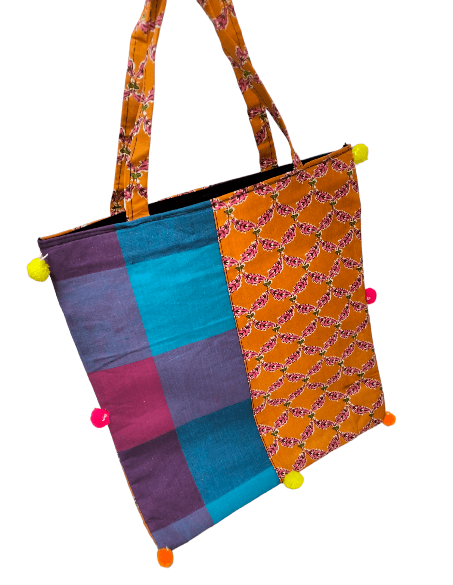 Stylish colorful traditional shantiniketan tote bag for women big size with zip - AP BAG BHANDAR